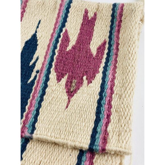 Southwest Tote Bag Birds Woven Shoulder Aztec Hippie Horse Blanket Messenger Pin - Picture 5 of 11